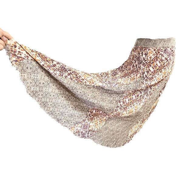 Free People Maxi Skirt High Low Gauze Raw Patchwork Cottagecore Bloom Tribal XS - Picture 9 of 9